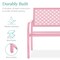 Best Choice Products Indoor Outdoor Steel Garden Bench w/ Geometric Backrest, Foot Levelers